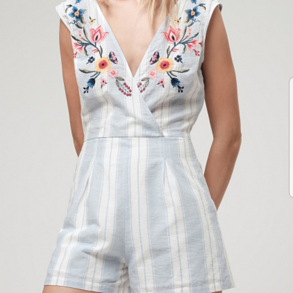 Blu Pepper Embroidered Romper